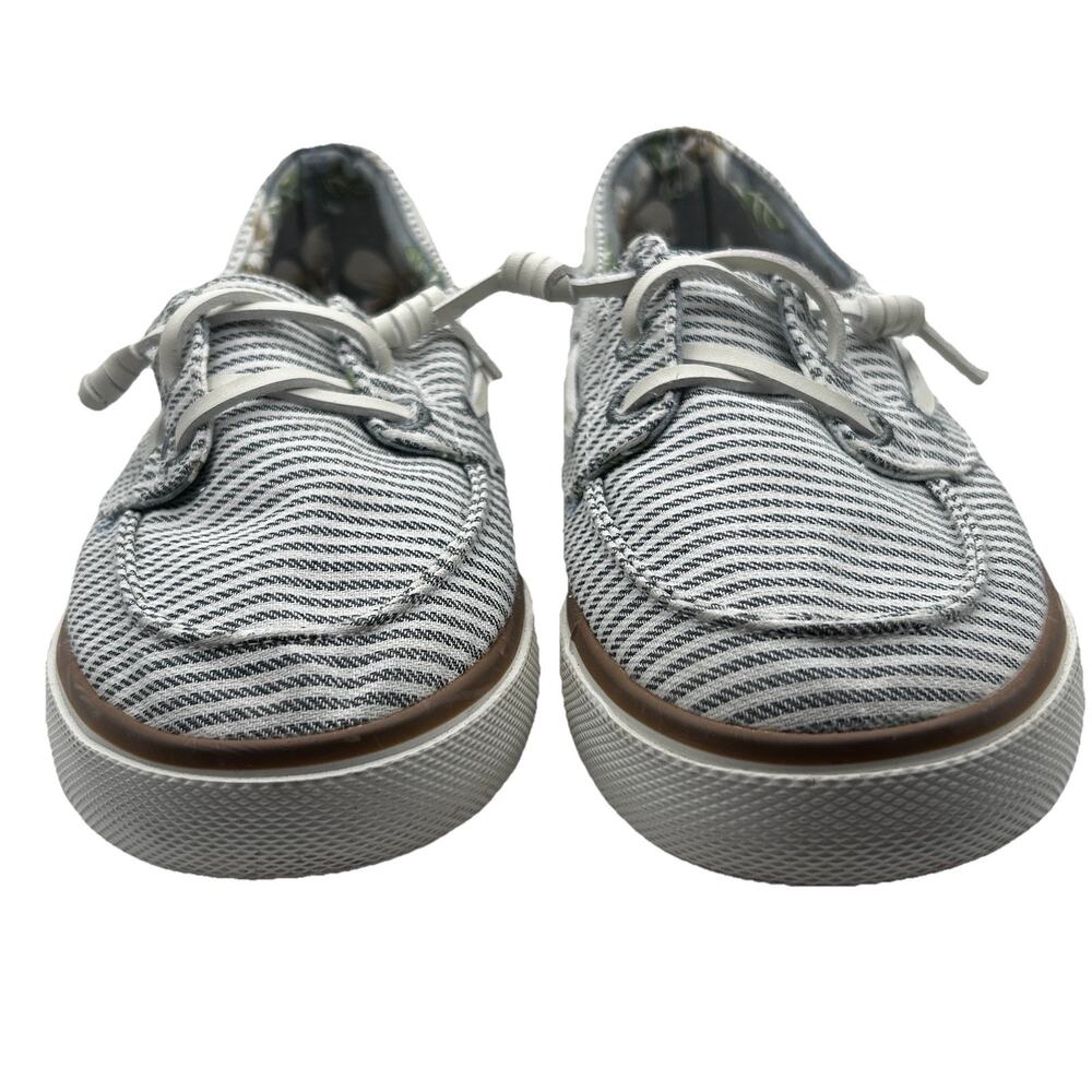 Tommy Bahamas Womens Sz 7 1/2 lace up striped cotton boat shoes
